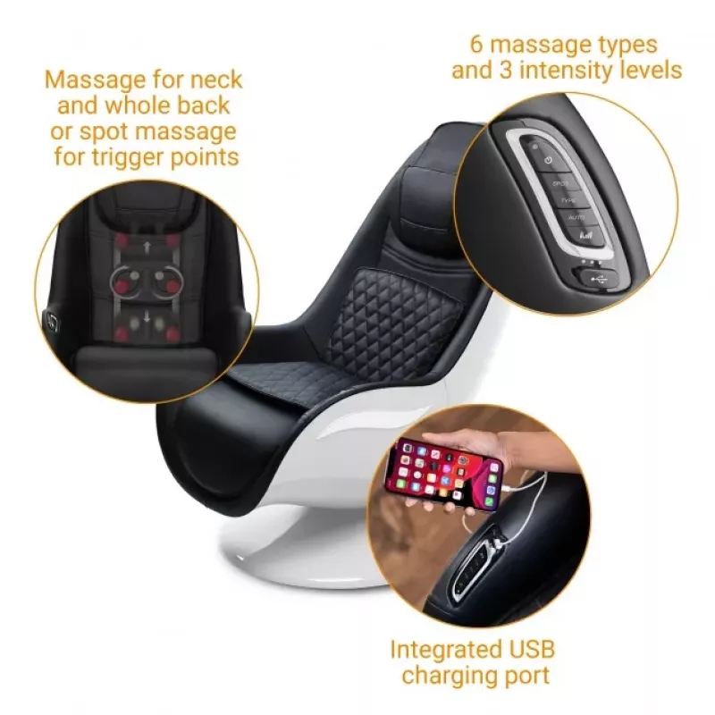 Medisana RS 660 Shiatsu Massage Lounge Chair with Heat, Black