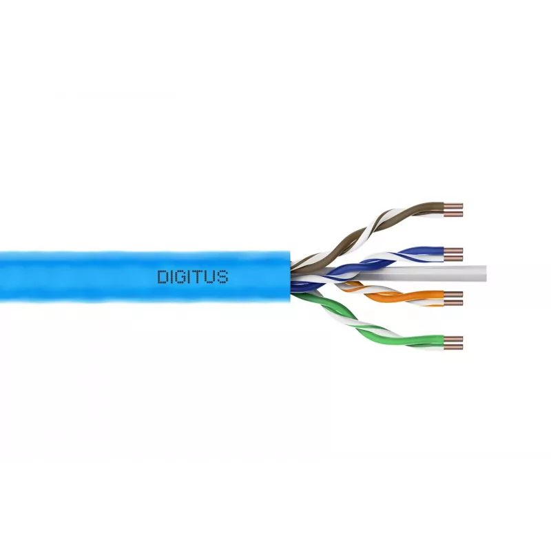 DIGITUS Cat.6A U/UTP B2ca AWG 23/1 LSOH 100m Blue Installation Cable