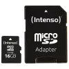 Intenso 16GB MicroSDHC Class 4 Memory Card with SD Adapter, Up to 21 MB/s Read Speed, Black