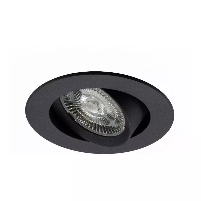 SYNERGY21 Helios LED Recessed Ceiling Spotlight Black Round Tiltable Warm White 5W 400lm 2700K