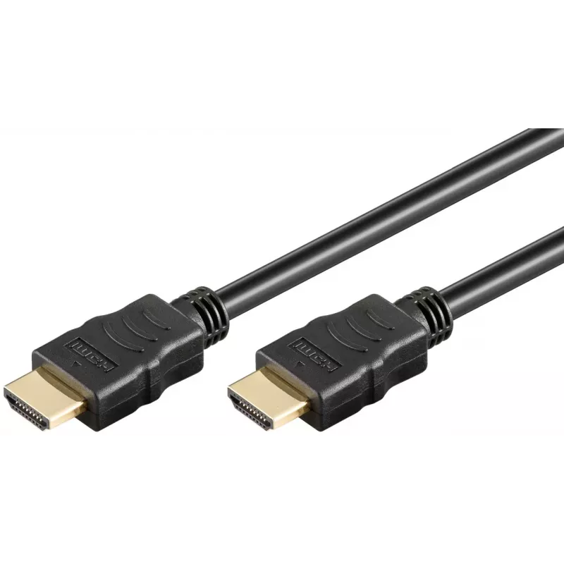 Goobay 80101 HDMI High-Speed Cable with Ethernet, 1 m, Black