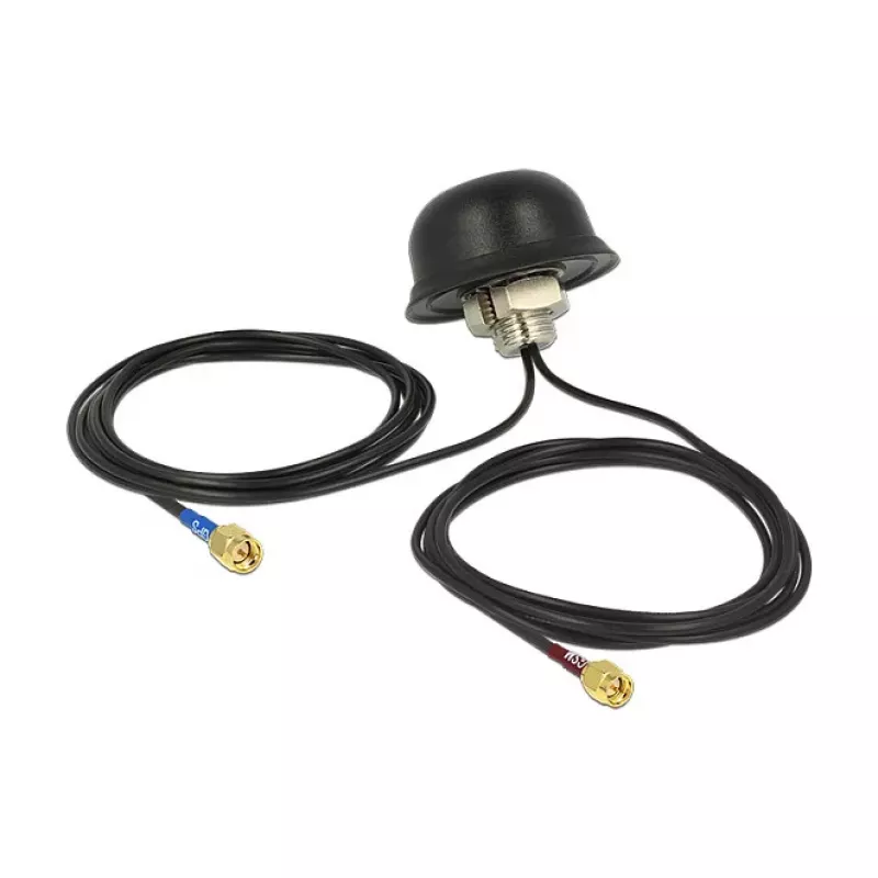 NAVILOCK Multiband GPS GSM UMTS LTE SMA 2-5 dBi Antenna 2x2m RG-174 Omnidirectional Roof Mount Outdoor