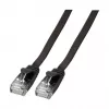 EFB RJ45 Flat Patch Cable Cat.6A U/UTP PVC 0.25m Black