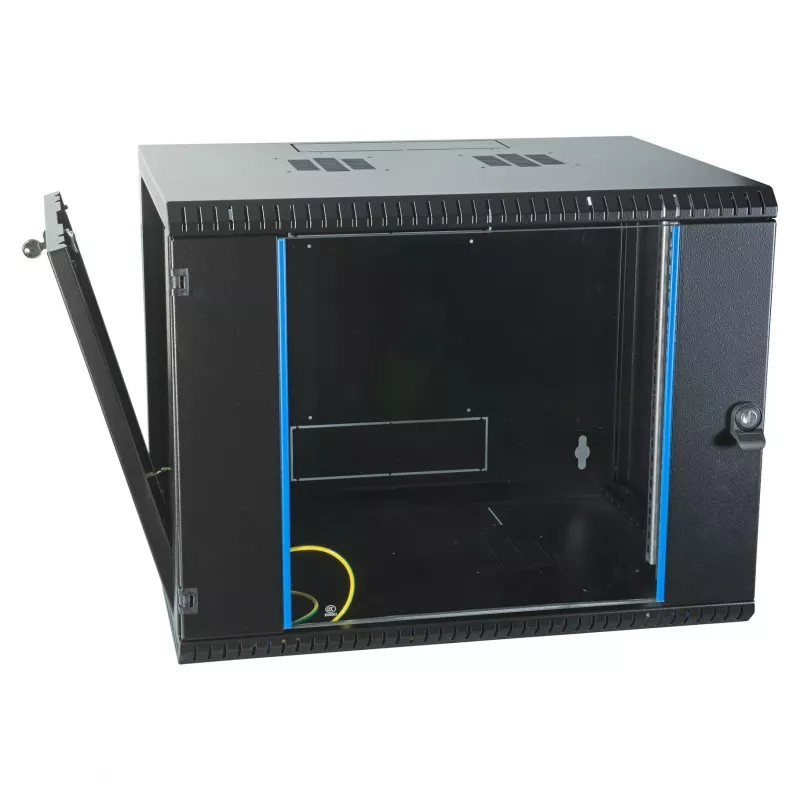 EFB 19 inch Wall Mount Enclosure 9U, Fixed, Single Section, RAL 9005, Depth 600 mm