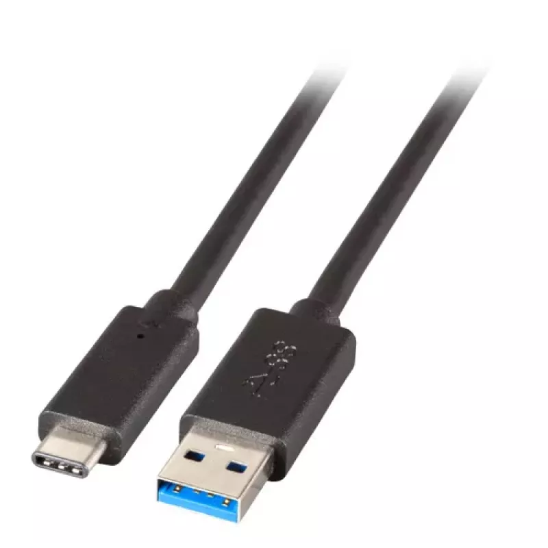 EFB Elektronik USB 3.2 Gen 1 SuperSpeed Cable, Type-A Male to Type-C Male, 3A, 5 Gbit/s, 0.5 m, Black