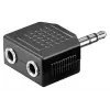 Goobay Headphone AUX Adapter 3.5 mm Jack 1-to-2 Splitter, 0.2 m, Black