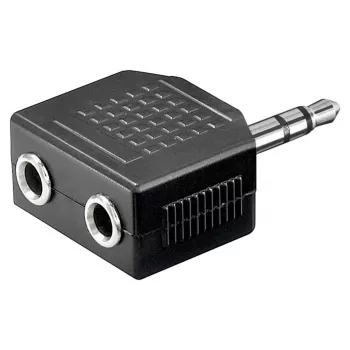 Goobay Headphone AUX Adapter 3.5 mm Jack 1-to-2 Splitter, 0.2 m, Black
