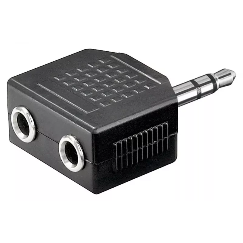 Goobay Headphone AUX Adapter 3.5 mm Jack 1-to-2 Splitter, 0.2 m, Black