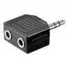 Goobay Headphone AUX Adapter 3.5 mm Jack 1-to-2 Splitter, 0.2 m, Black
