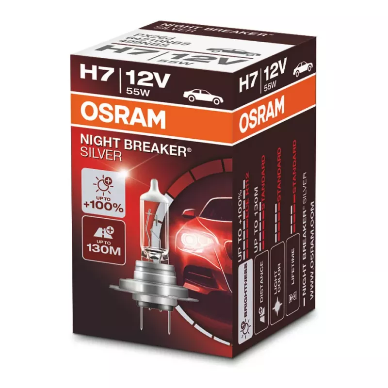 OSRAM NIGHT BREAKER SILVER H7 64210NBS Halogen Headlight Bulb 12V 55W 1500lm