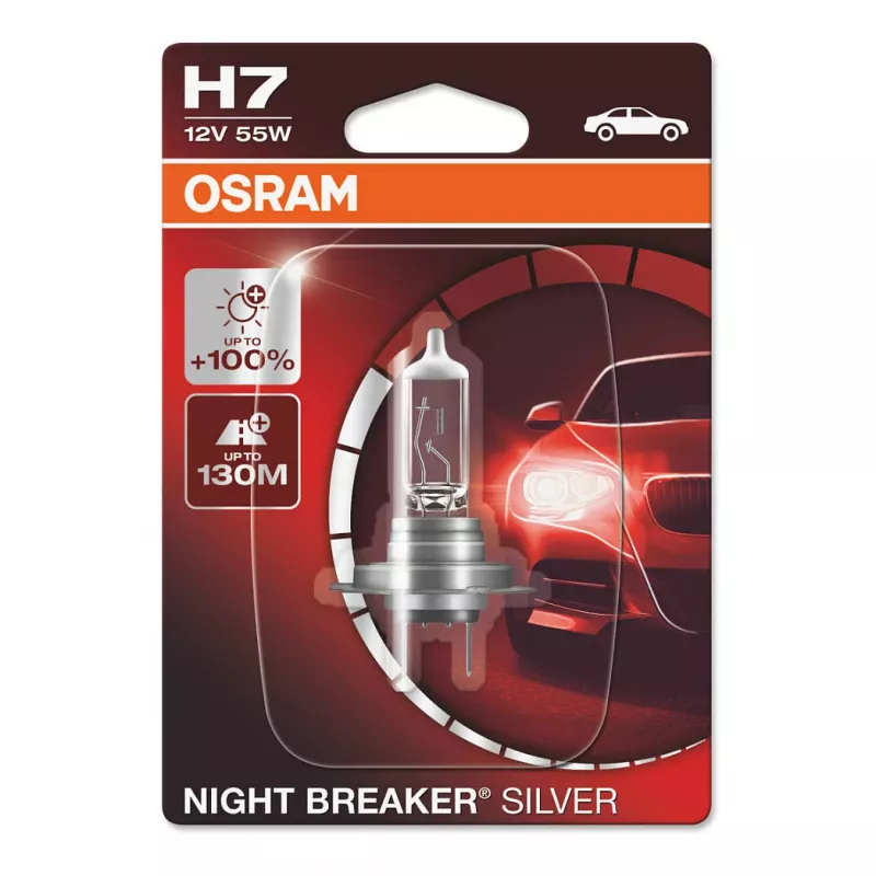 OSRAM NIGHT BREAKER SILVER H7 64210NBS Halogen Headlight Bulb 12V 55W 1500lm