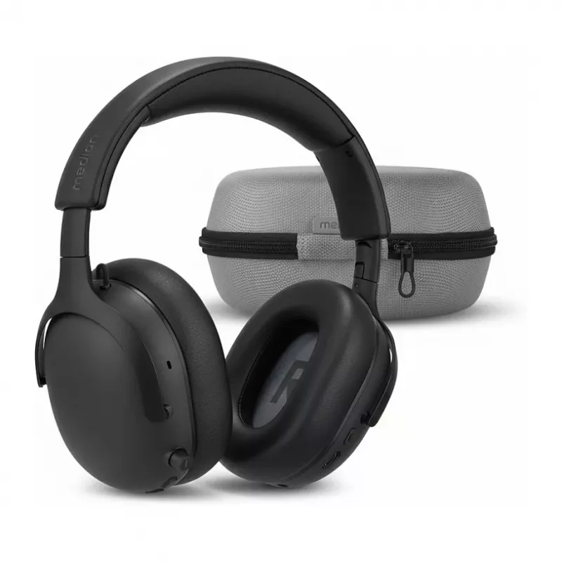 MEDION LIFE HX-1 Plus Over-Ear Headphones Black ANC Bluetooth 5.2 100h Battery IPX4