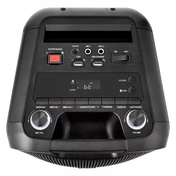 MEDION PE-1 Pure Party Speaker Black - Bluetooth 5.0, 40W RMS, 2x 6.5 inch Speakers, Karaoke, TWS, LED Lights, Power Bank
