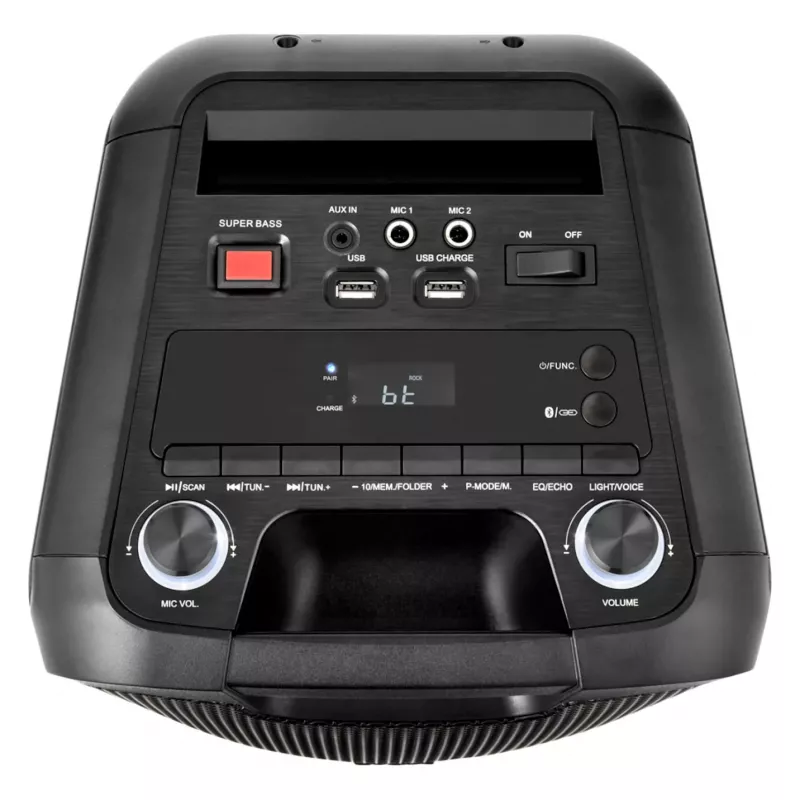 MEDION PE-1 Pure Party Speaker Black - Bluetooth 5.0, 40W RMS, 2x 6.5 inch Speakers, Karaoke, TWS, LED Lights, Power Bank