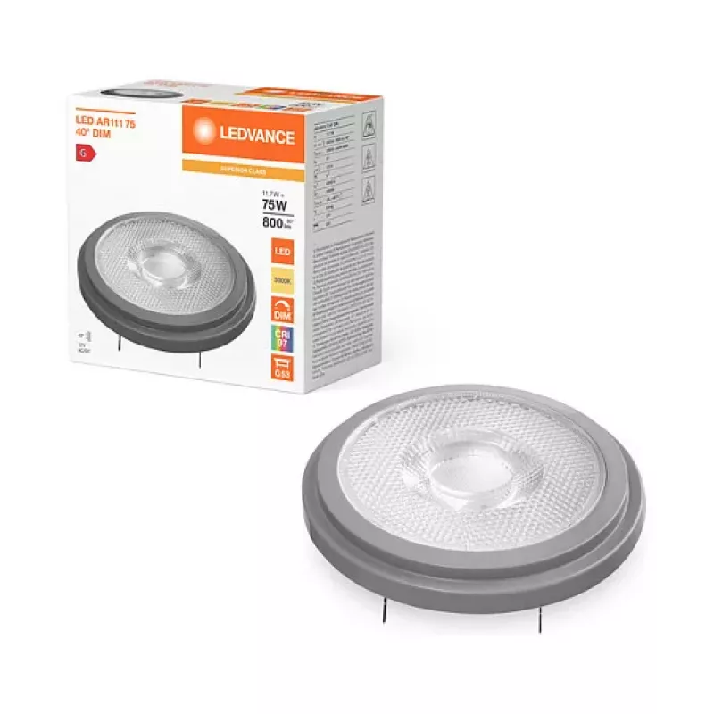 OSRAM AR111 75 40 11.7W 930 G53 S LED Reflector Lamp 800 lm 3000K G53 Dimmable