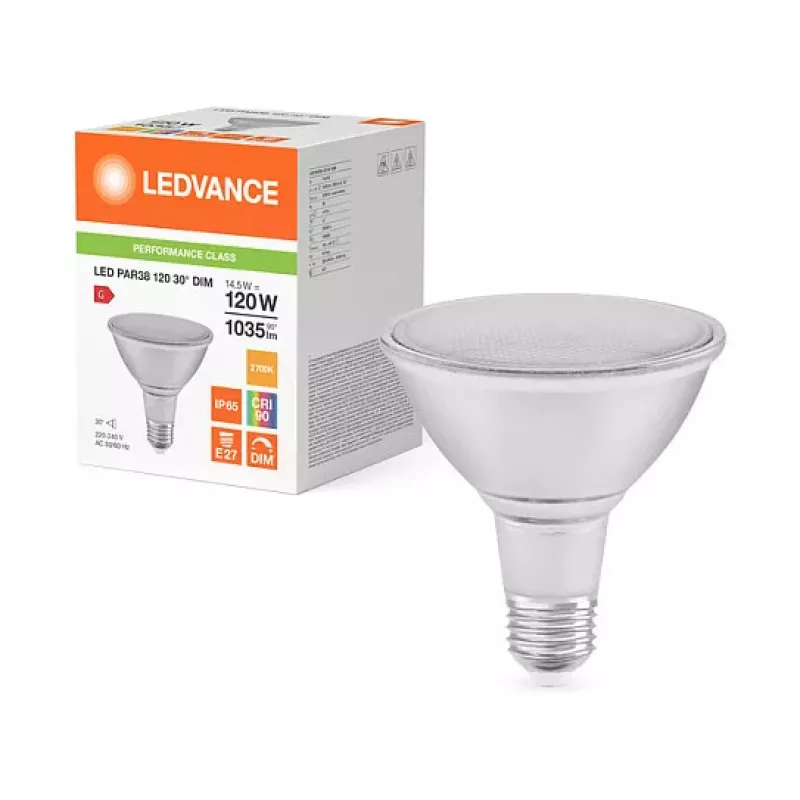 OSRAM PAR38 30° DIM 15.2W 927 E27 LED Reflector Lamp 1035 lm 2700K Warm White Dimmable