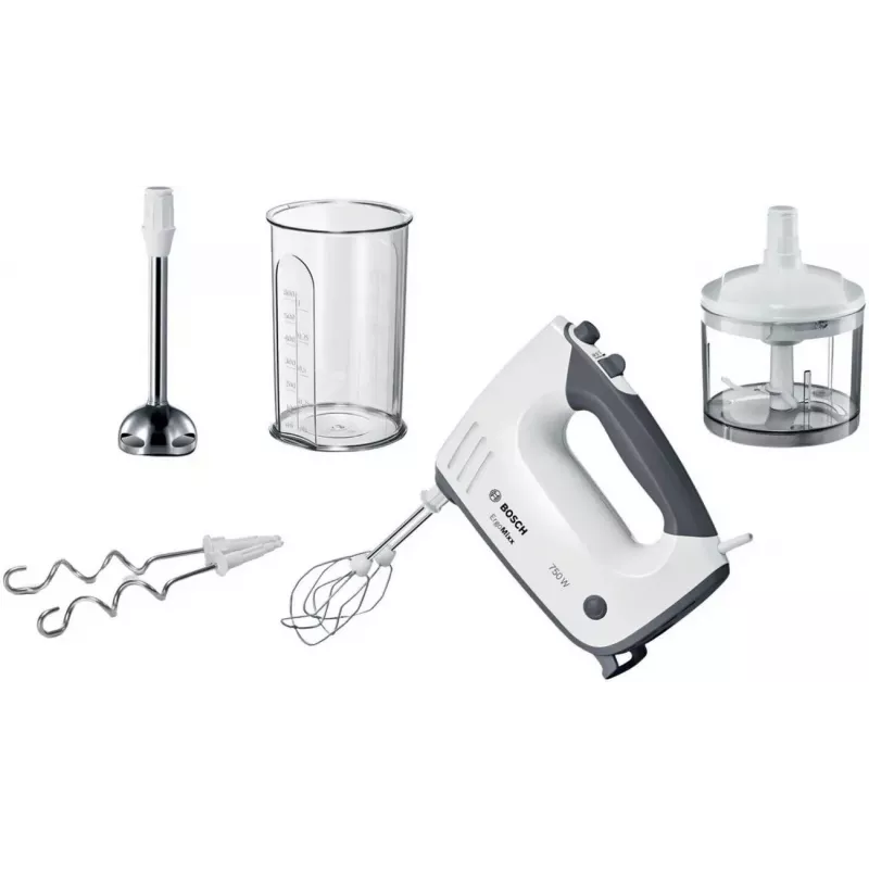 Bosch MFQ37480 ErgoMixx Hand Mixer, 750 W, White/Grey
