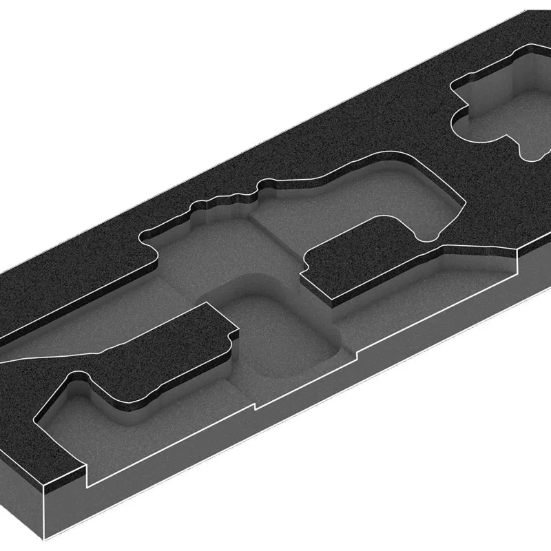 WERA 9840 Foam Insert for L-Key Set 1 (Black/Grey, for Tool Rebel Workshop Trolley)