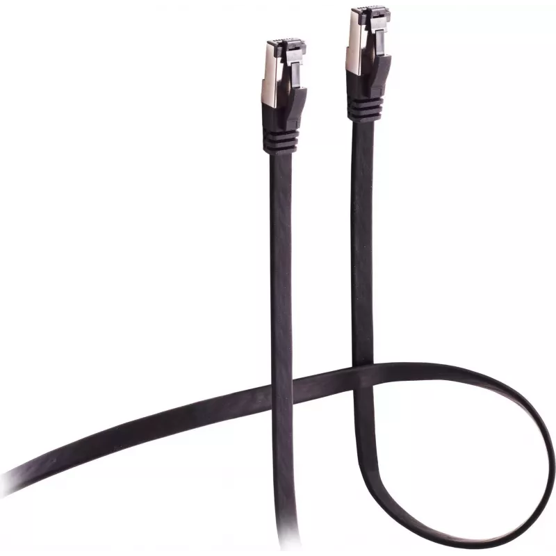Flexline Patch Cable CAT 8.1 U/FTP PIMF, Flat Highly Flexible Black 1.5m
