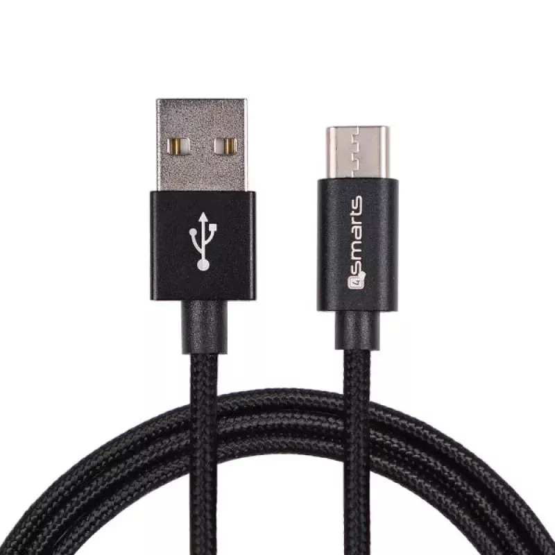 4SMARTS USB-A to USB-C Cable RapidCord 2A, 2m, Black