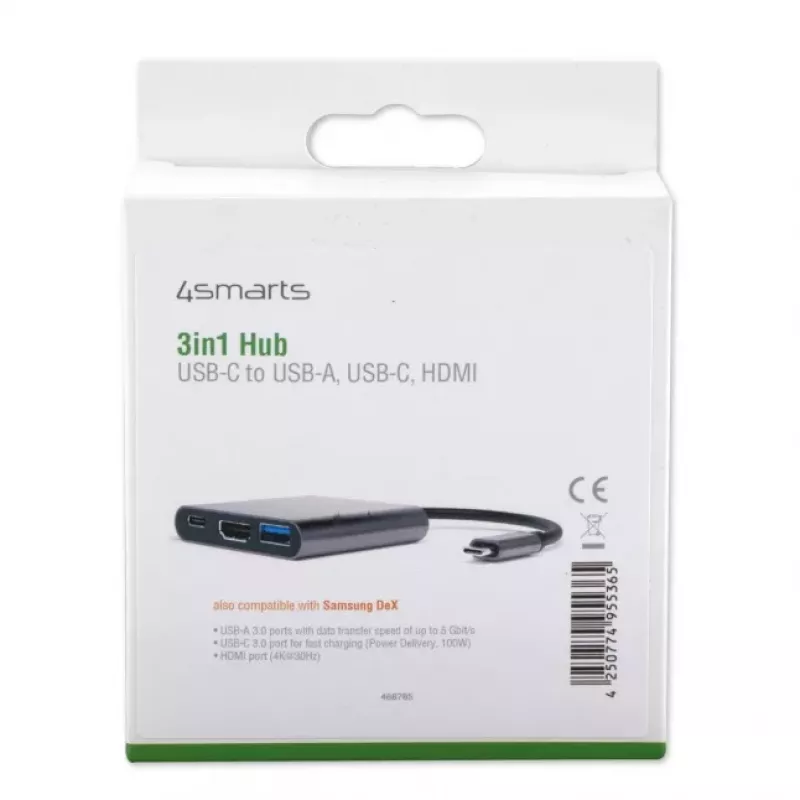 4SMARTS 3in1 Hub with DeX Function, Grey