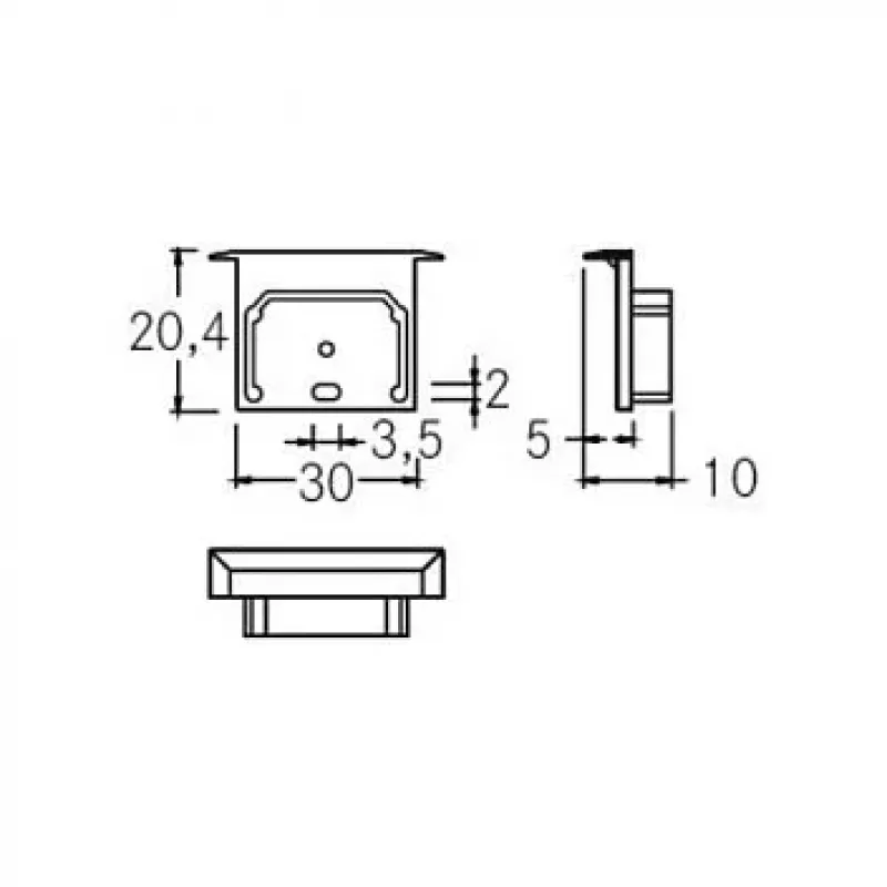 Brumberg 53066070 End Cap Set QUALITYFLEX White