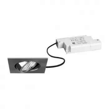 BRUMBERG 39365153 LED Recessed Spotlight Set BB05 Square Nickel Matt 6W 230V Phase Dimmable 3000K 450lm 38° Swiveling