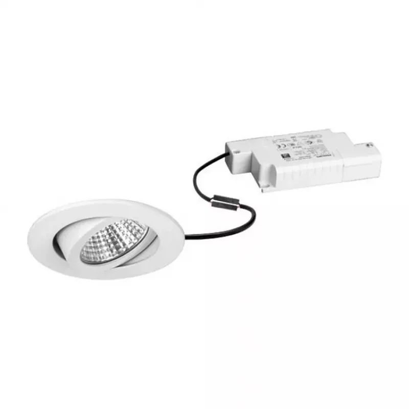 Brumberg 39353073 DAMITA LED Ceiling Spotlight Round White 6W 230V IP65 Swiveling Phase-Cut Dimmable 3000K Warm White