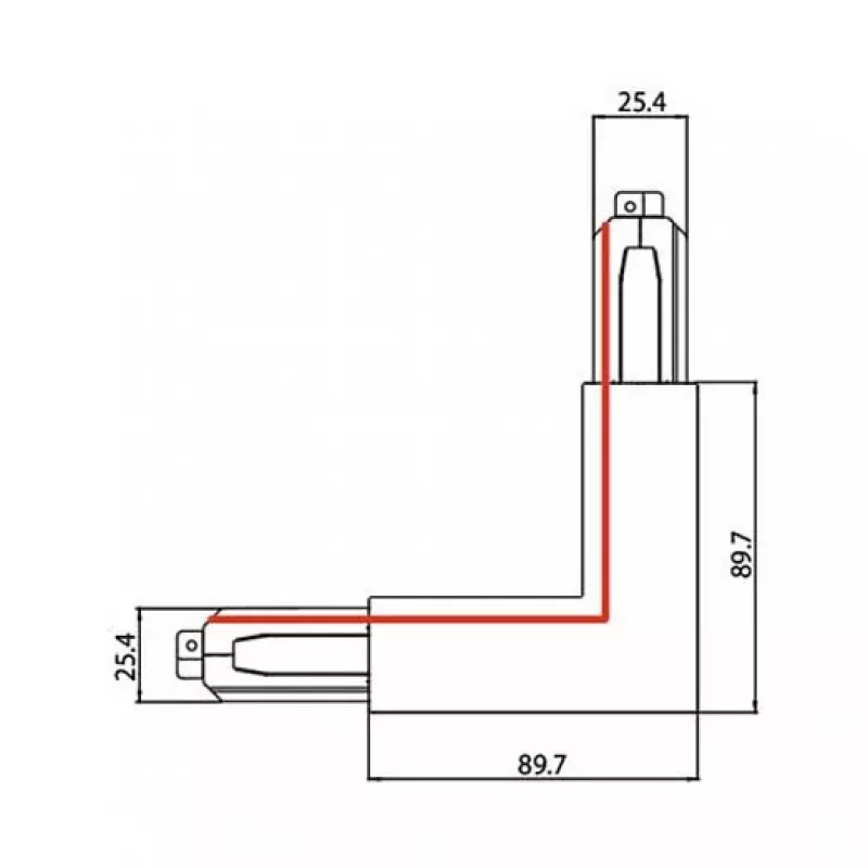 Brumberg 87126080 90° Corner Connector for ONETRACK DALI 3-Phase Track System, Black