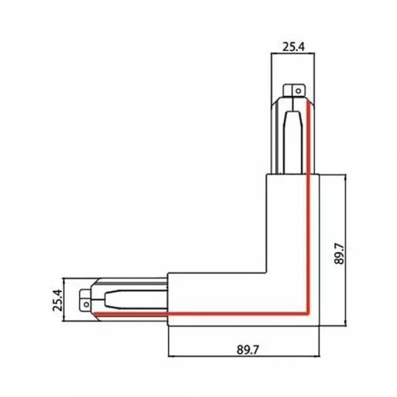 Brumberg 87127070 90° Corner Connector for ONETRACK DALI 3-Phase Track System, White