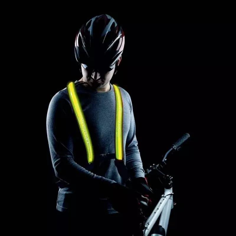 EasyPix StreetGlow L/XL LED Safety Vest for Adults - Rechargeable, 3 Modes, Black