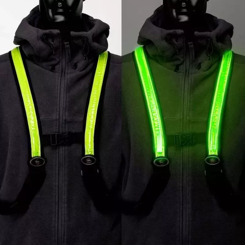 EasyPix StreetGlow L/XL LED Safety Vest for Adults - Rechargeable, 3 Modes, Black