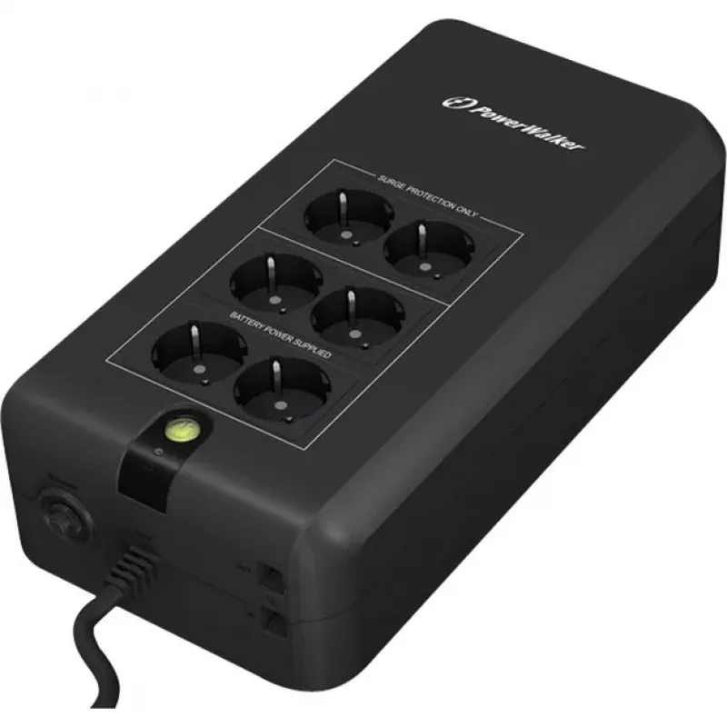 Bluewalker PowerWalker VFD 800 APFC UPS - 800 VA / 420 W - 6 Schuko Outlets - Black