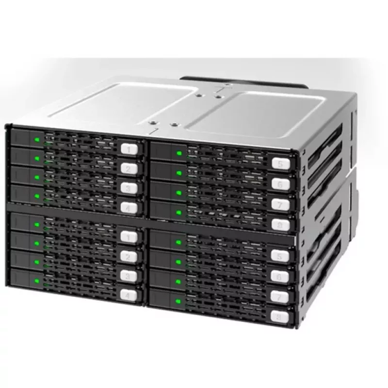 ICY DOCK ToughArmor MB516SP-B 16-Bay 2.5 inch SAS/SATA SSD/HDD Backplane Module for 2x 5.25 inch Bays