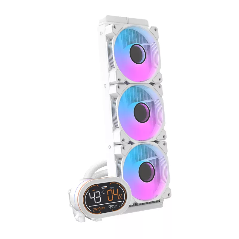 DARKFLASH DH360D White v2 360mm All-in-One Liquid CPU Cooler, ARGB, White