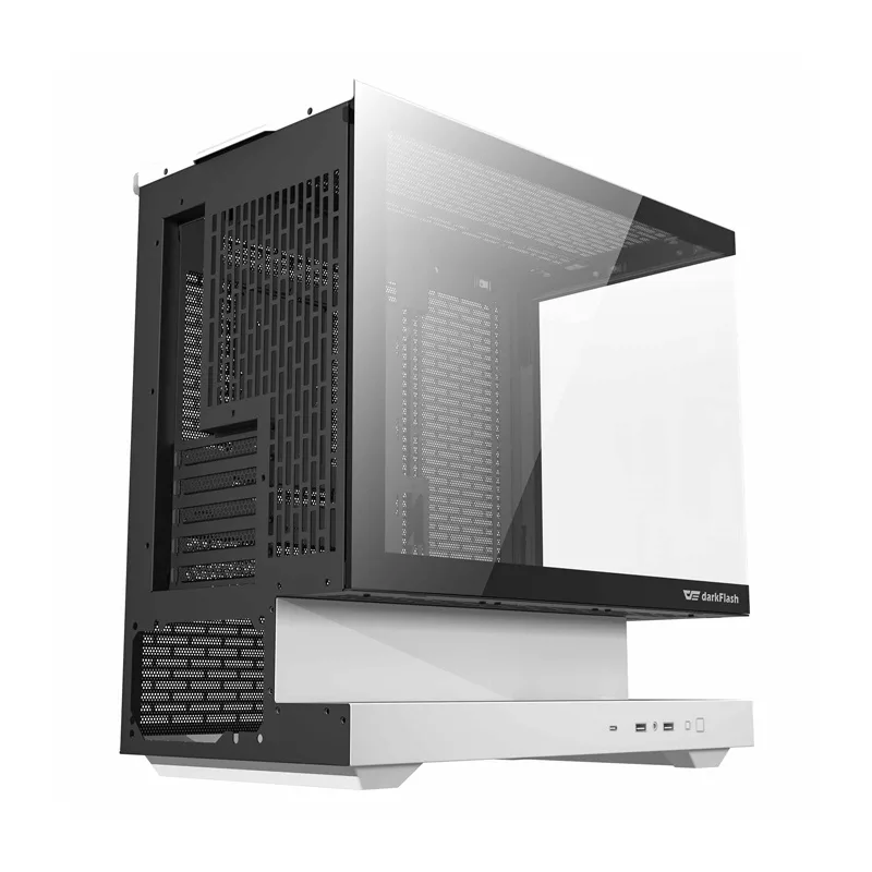 Darkflash F1 Mid Tower Computer Case White + 6 ARGB Fans