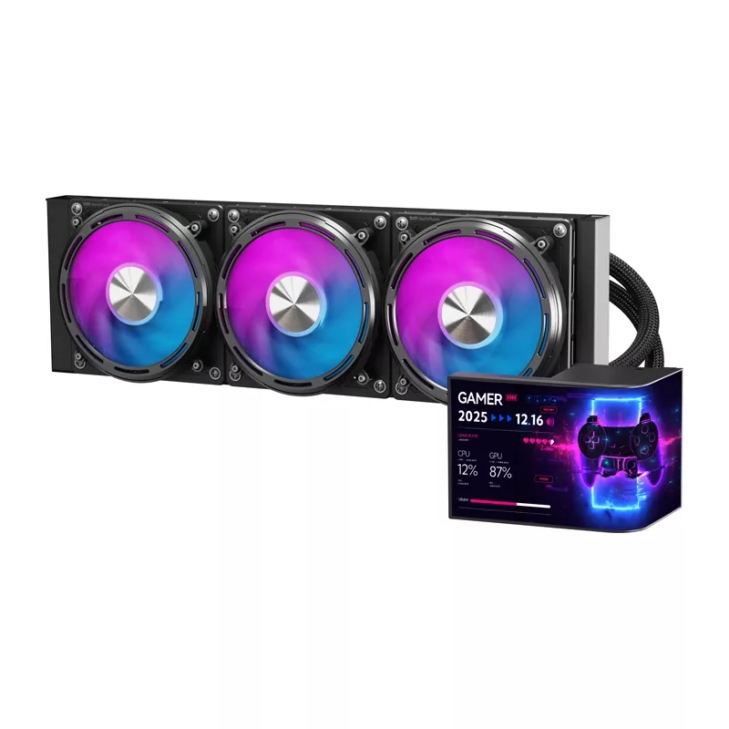 DarkFlash UV360 CPU Cooler (Black) - 360mm AIO Liquid Cooler with ARGB