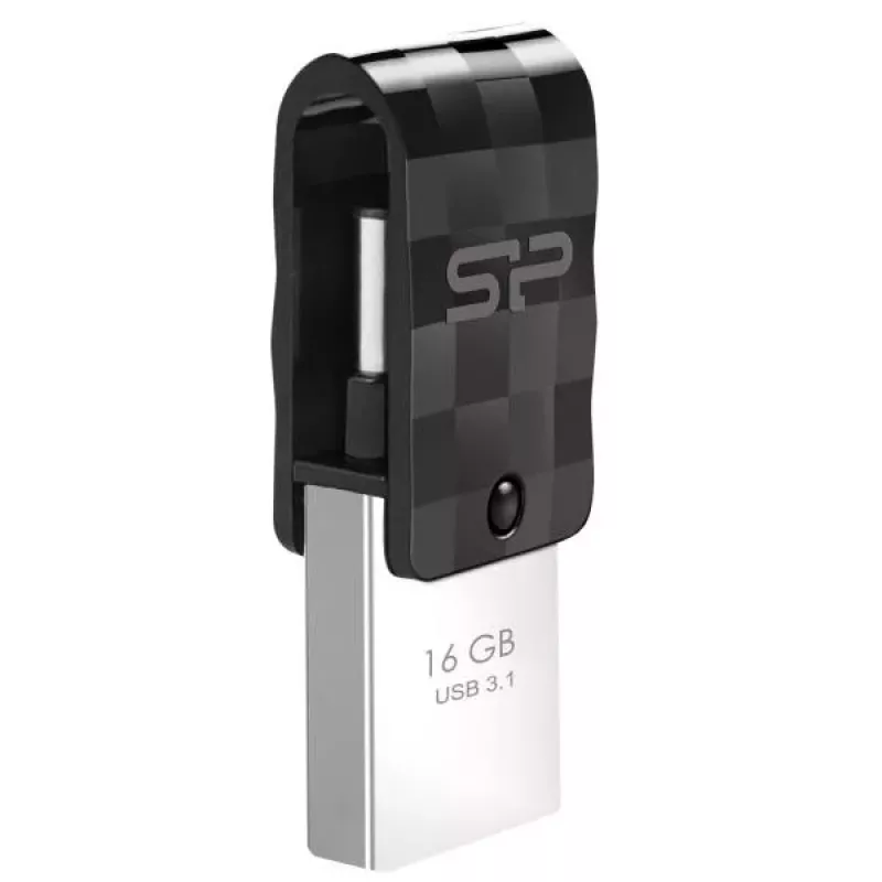 Silicon Power Mobile C31 USB Flash Drive 16GB USB 3.1 Gen 1 / USB-C Black