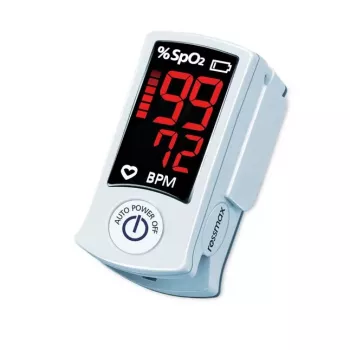 ROSSMAX SB100 Fingertip Pulse Oximeter with SpO2 and Pulse Rate Monitoring, Dual-Color LED Display, 6 Display Modes, Auto Shut-off, Low Battery Indicator, for Home and Clinical Use