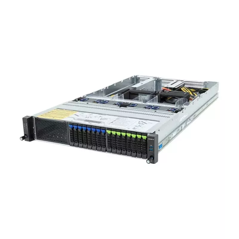 GIGABYTE R283-ZF1-AAL1 Rev. 3.x 2U Rack Server Barebone, Dual Socket SP5, AMD EPYC 9004, 24x DDR5, 24x 2.5 inch Hot-Swap, 2x 1600W PSU