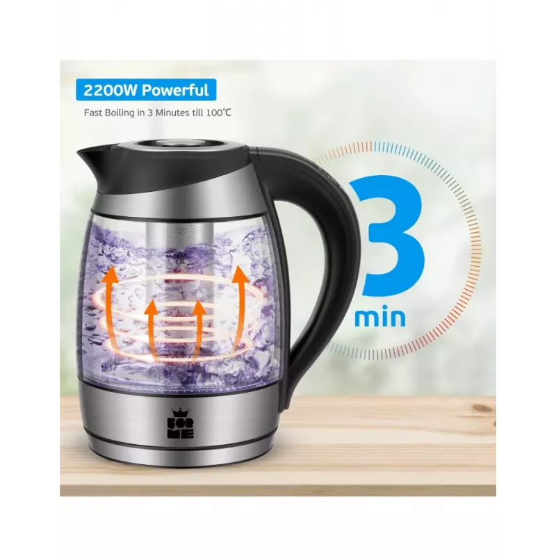 ForMe FKG-488 Cordless Electric Kettle 1.8 L Silver/Black