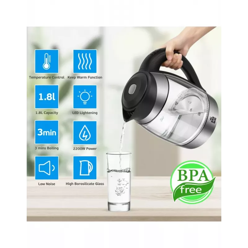 ForMe FKG-458 Cordless Electric Kettle 1.8 L Stainless Steel / Black
