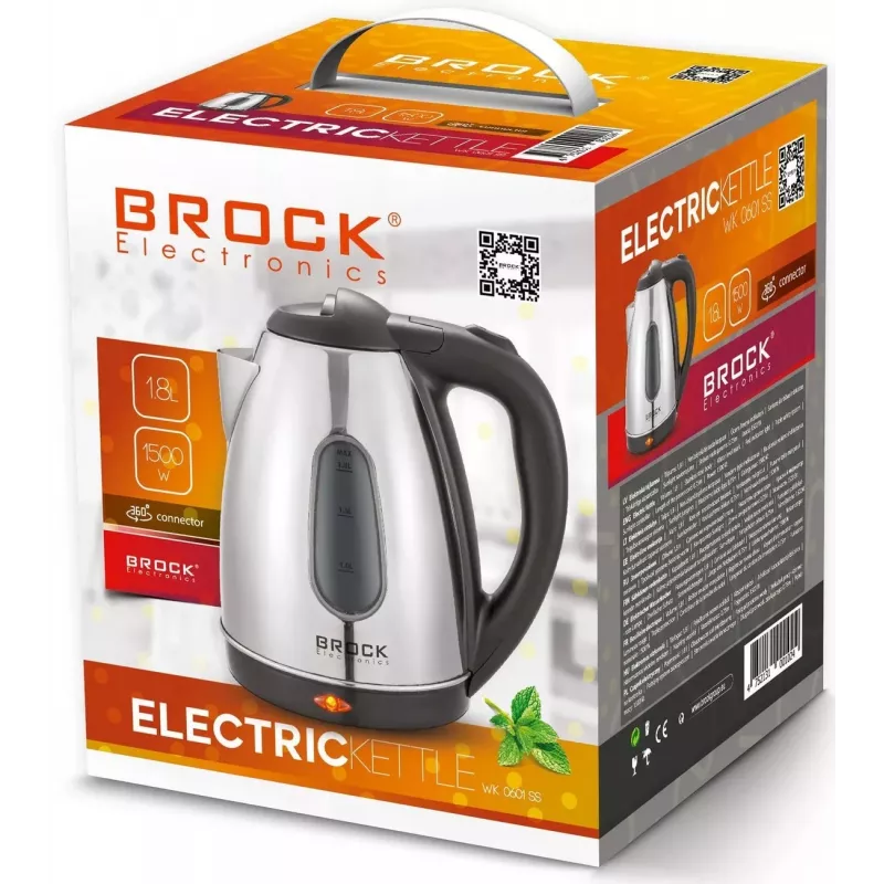 Brock WK 0601 SS Electric Kettle 1.7L 2200W Stainless Steel