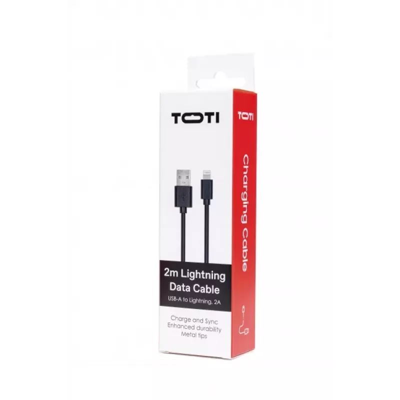SEEK TOTI USB-A to Lightning, 2m PVC Data Cable 2A (non-MFI), Black