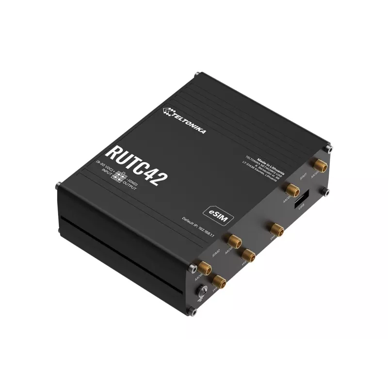 Teltonika RUTC42 5G NR Wireless Router with 4-Port Gigabit Switch, Dual-Band Wi-Fi 5, Dual SIM, GNSS, Aluminium Housing