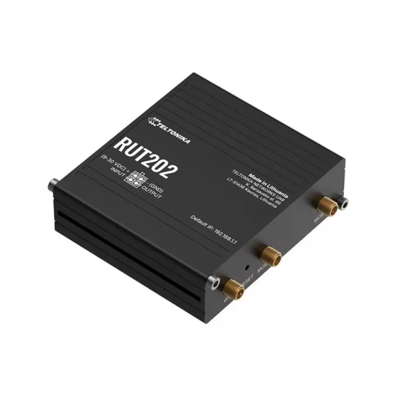 Teltonika RUT202 - 4G LTE Wireless Router, Wi-Fi 4, 2x Ethernet, DIN Rail
