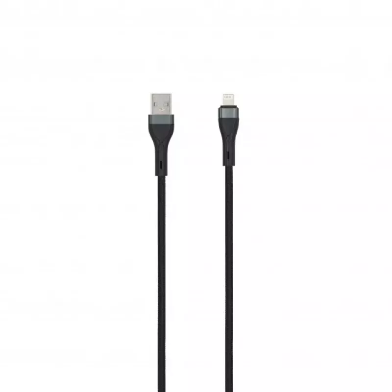 SEEK TOTI USB-A to Lightning 2m Braided Cable 2A (Non-MFI) Black