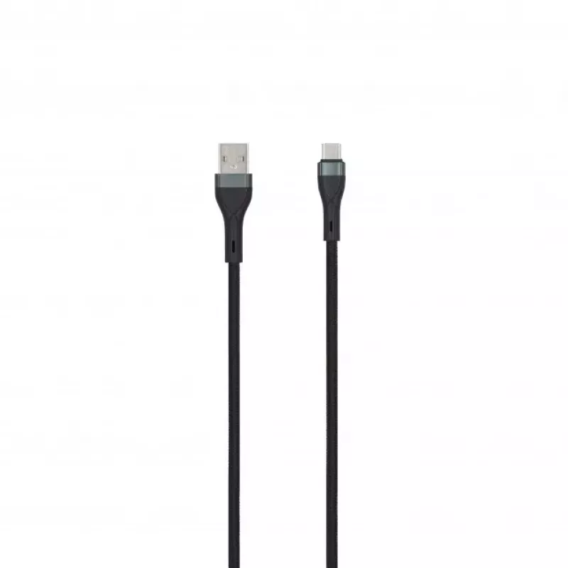 SEEK TOTI USB-A to USB-C Braided Cable 2m 3A Black