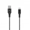 SEEK TOTI USB-A to USB-C 2m Braided Cable 2A, Black/Space Grey