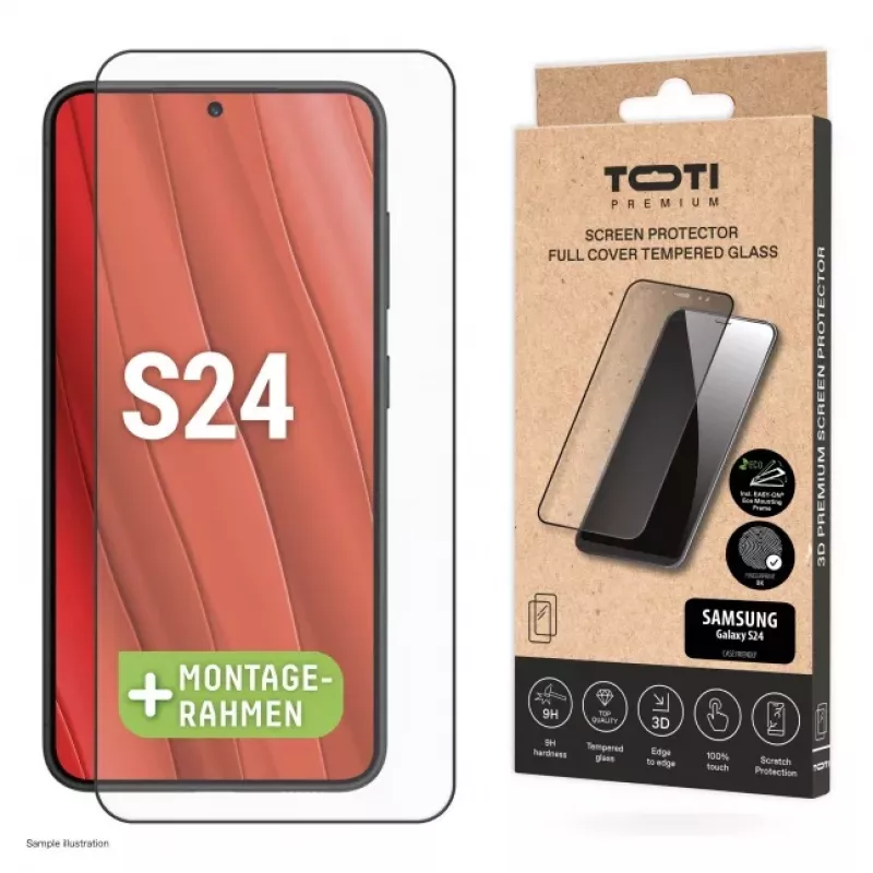 TOTI PREMIUM Premium Tempered Glass 3D Screen Protector Full Cover for Samsung Galaxy S24/S25